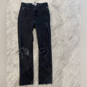 Abercrombie & Fitch 90s Straight Ultra High Rise Black Denim